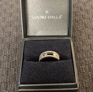 LUSTRO STELLA AAA Premium Cubic Zirconia Ring in Sterling Silver (Size 7.0) 0.75
